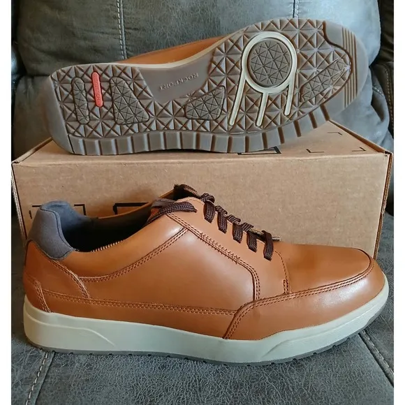 Rockport Truetech SHOES Bronson Brown Leather NEW with box Comfort Size 10W #802
