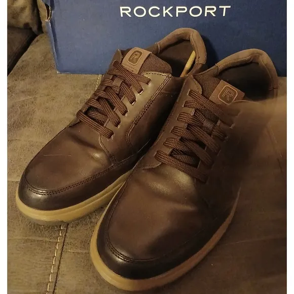Rockport Truetech SHOES ChocolateBrown Leather NEW with box Confort &amp; Style #896