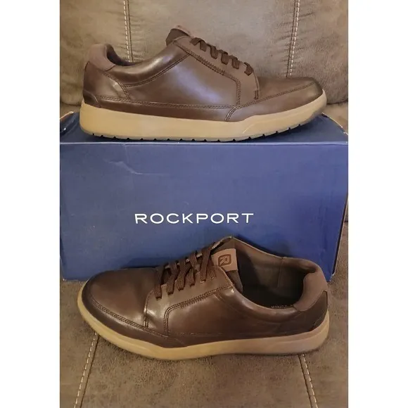 Rockport Truetech SHOES ChocolateBrown Leather NEW with box Confort &amp; Style #896