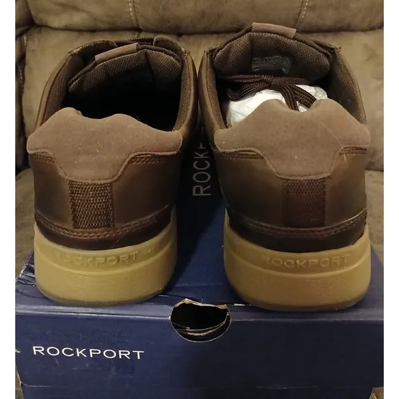 Rockport Truetech SHOES ChocolateBrown Leather NEW with box Confort &amp; Style #896