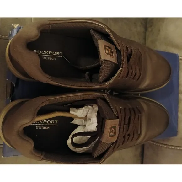 Rockport Truetech SHOES ChocolateBrown Leather NEW with box Confort &amp; Style #896