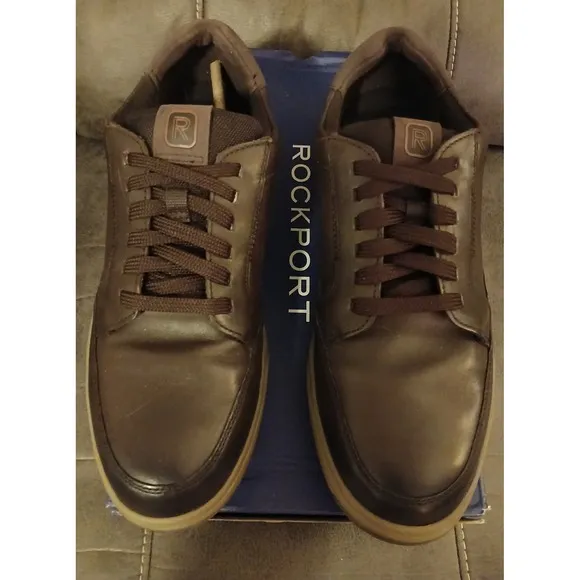 Rockport Truetech SHOES ChocolateBrown Leather NEW with box Confort &amp; Style #896