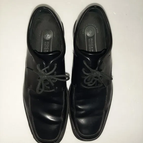Rockport Waterproof HydroShield Leather Evander BlackLace Up Oxford Shoes 11N