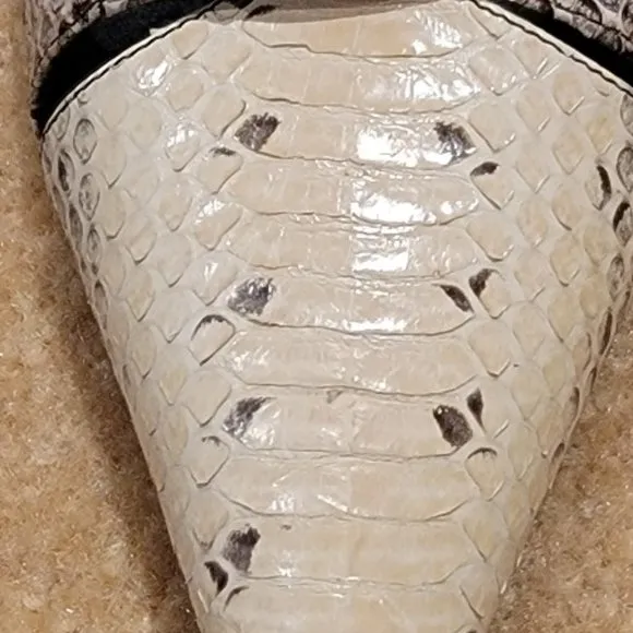 ROGER VIVIER Beige Python Strap Shoes Size 8.5