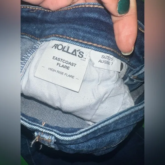 Rollas East Coast Flare High Rise Women's Jeans size 25- DARK BLUE