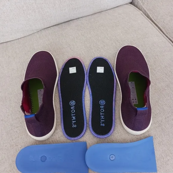 Rothy's Burgundy Knit Slip-On Sneakers