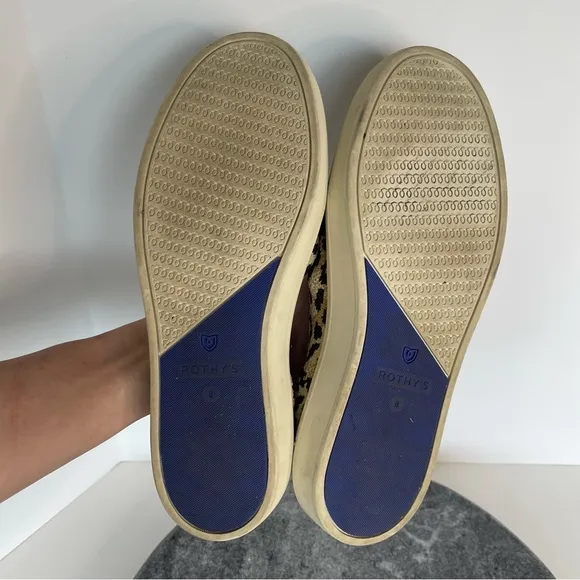 Rothys Leopard Print Slip On Shoes Sneakers Loafers 8
