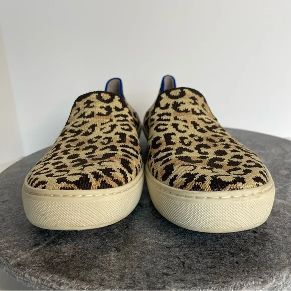 Rothys Leopard Print Slip On Shoes Sneakers Loafers 8