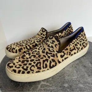 Rothys Leopard Print Slip On Shoes Sneakers Loafers 8