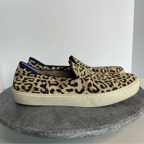 Rothys Leopard Print Slip On Shoes Sneakers Loafers 8