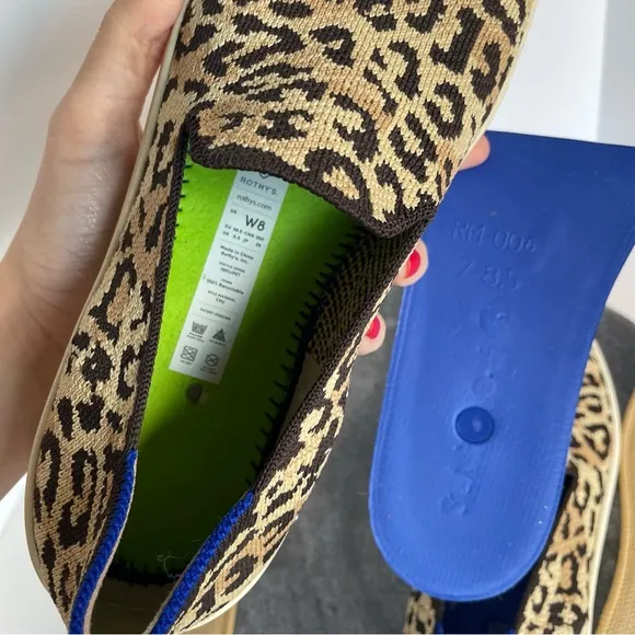 Rothys Leopard Print Slip On Shoes Sneakers Loafers 8