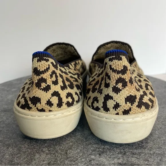 Rothys Leopard Print Slip On Shoes Sneakers Loafers 8