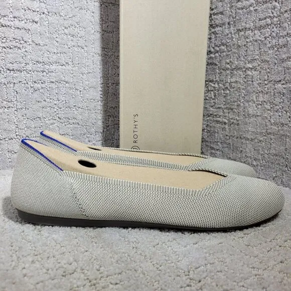 Rothys The Flat Beige Flax Birdseye Round Toe Slip on Shoes Multiple Sizes