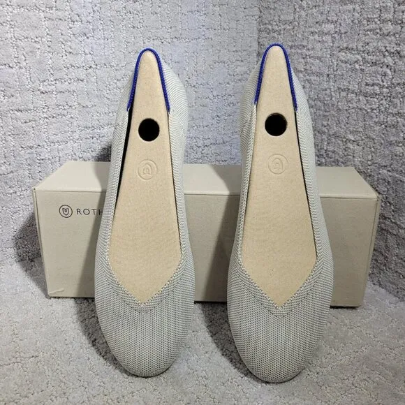 Rothys The Flat Beige Flax Birdseye Round Toe Slip on Shoes Multiple Sizes