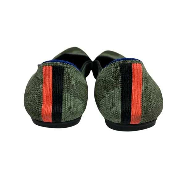 Rothy’s The Flat Olive Green Camo Round Toe Loafers Shoes Women’s Size 8.5 US