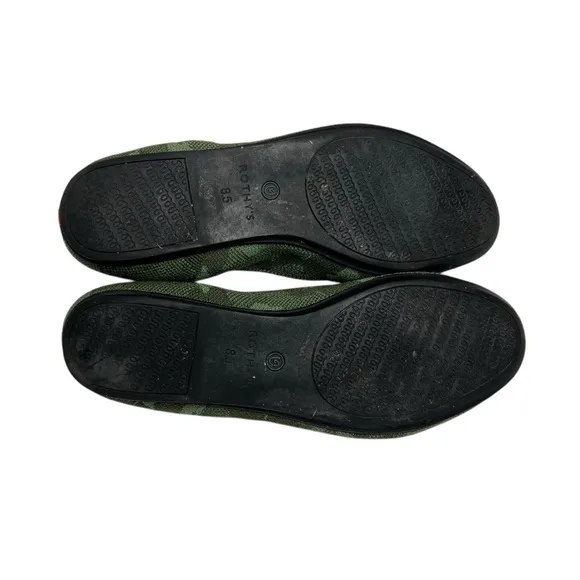 Rothy’s The Flat Olive Green Camo Round Toe Loafers Shoes Women’s Size 8.5 US