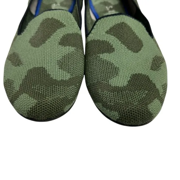 Rothy’s The Flat Olive Green Camo Round Toe Loafers Shoes Women’s Size 8.5 US