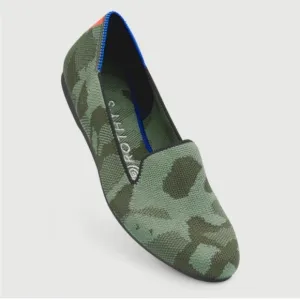 Rothy’s The Flat Olive Green Camo Round Toe Loafers Shoes Women’s Size 8.5 US