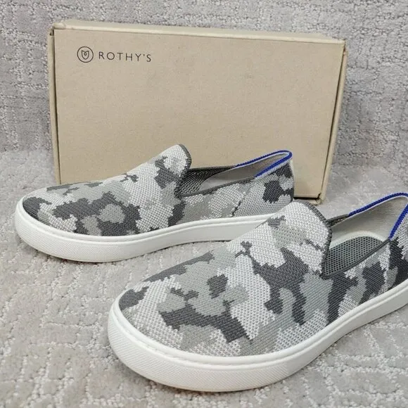 ROTHY'S The Kids Sneaker Grey Camo Slip On Shoes Little Kids Size 13
