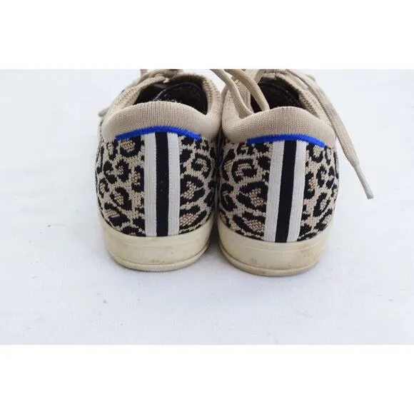 Rothy's The Lace Up Womens Size 10 Cheetah Casual Sneakers Shoes Animal Print