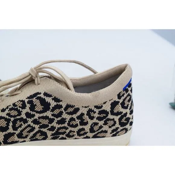 Rothy's The Lace Up Womens Size 10 Cheetah Casual Sneakers Shoes Animal Print