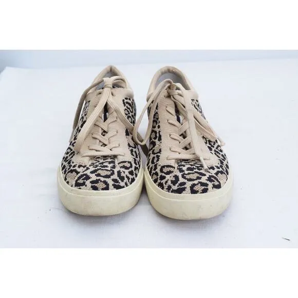 Rothy's The Lace Up Womens Size 10 Cheetah Casual Sneakers Shoes Animal Print