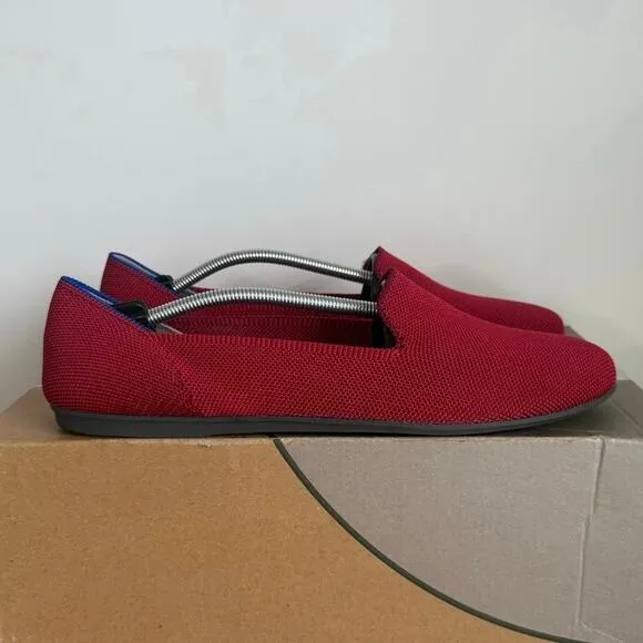 Rothy’s The Loafer Deep Red Rounded Toe Women Slip On Shoes - Size 11