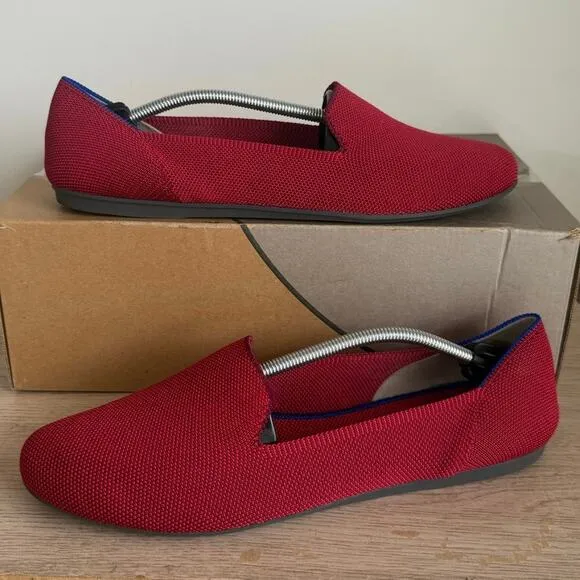 Rothy’s The Loafer Deep Red Rounded Toe Women Slip On Shoes - Size 11