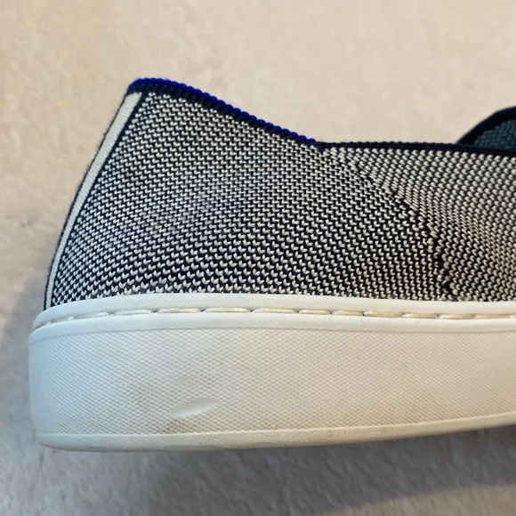 Rothy’s The Original slip on Anchor navy white sneakers Sz 10.5