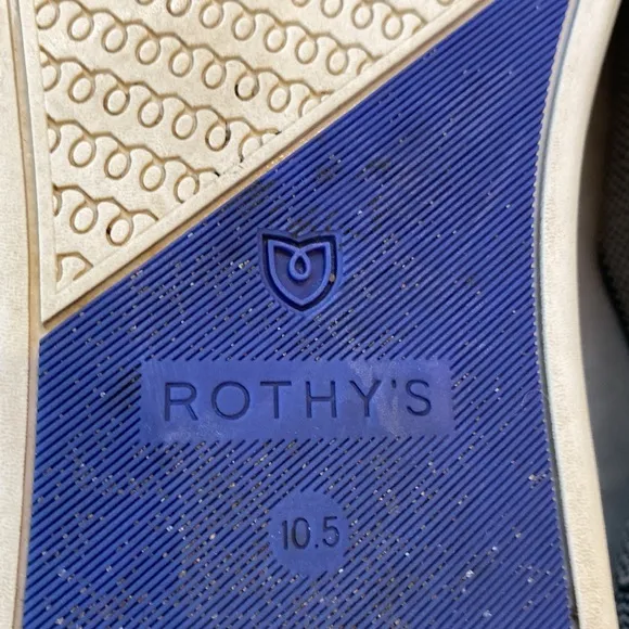 Rothy’s The Original slip on Anchor navy white sneakers Sz 10.5
