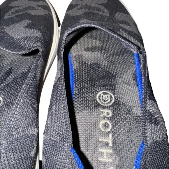 Rothy's The Original Slip On Sneakers Shoes Gray Black Camo Size 10.5