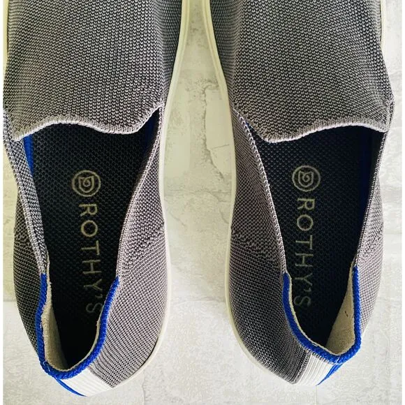 Rothys The Original Slip On Sneakers Steel Gray Comfortable Casual Shoes Sz 10.5