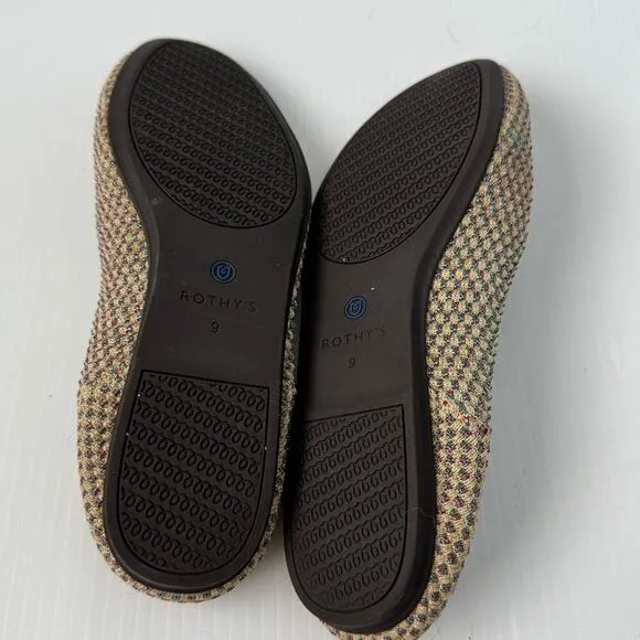 Rothy’s The Round Multi Metallic slip on loafer washable women’s shoes size 9