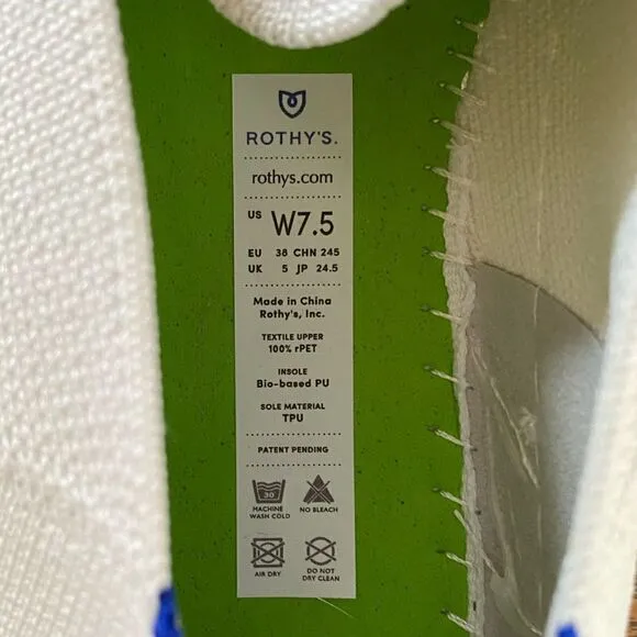 Rothy’s x Evian Collab White Slip-On Sneakers. Size 7.5. NWOT