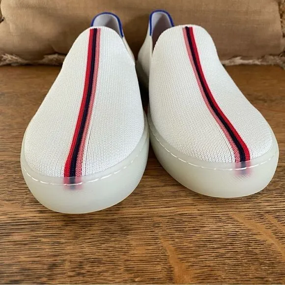 Rothy’s x Evian Collab White Slip-On Sneakers. Size 7.5. NWOT
