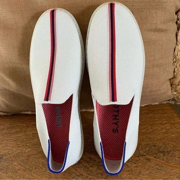 Rothy’s x Evian Collab White Slip-On Sneakers. Size 7.5. NWOT
