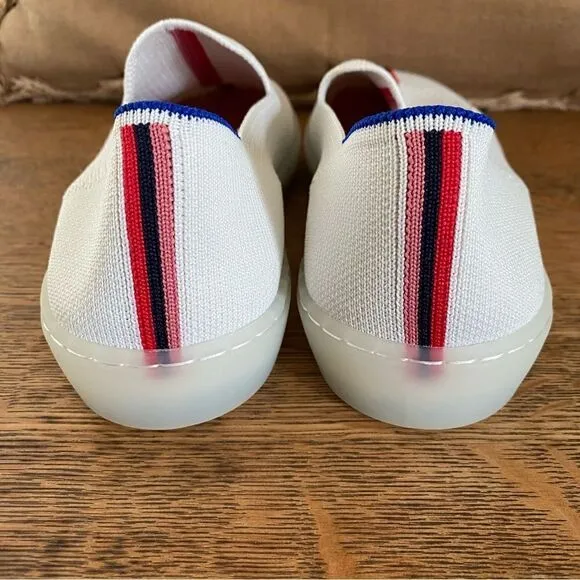 Rothy’s x Evian Collab White Slip-On Sneakers. Size 7.5. NWOT