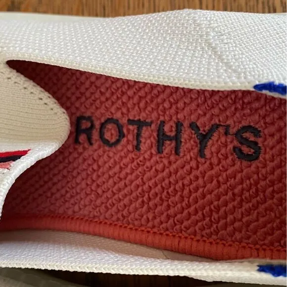Rothy’s x Evian Collab White Slip-On Sneakers. Size 7.5. NWOT