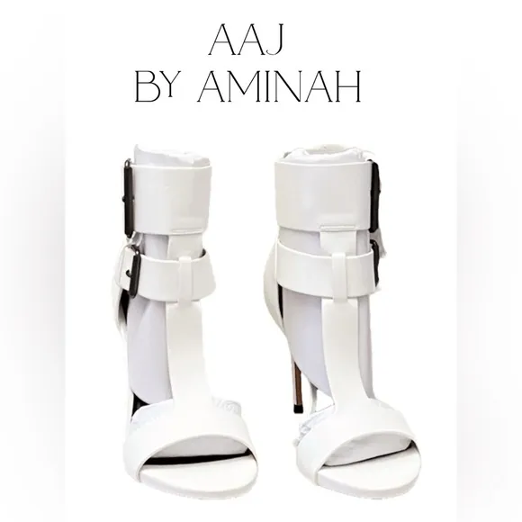 S12 Aaj-Aminah Womens Zahara Faux Leather Double Buckle T-Strap Sandal Size 6.5M