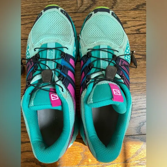Salomon X Mission 3 Womens Size 10 Green Blue Pink Shoes 171383 Gorpcore Hiking