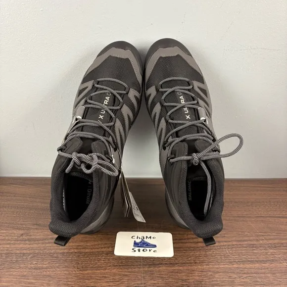 Salomon X Ultra 4 Mid GTX Hiking Boots Shoes Black Gray 413834 Men's Size 12.5