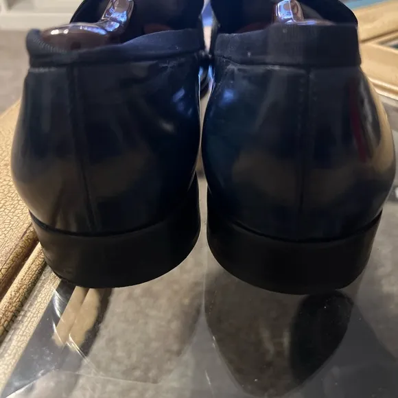 Salvatore Ferragamo Blue Leather Loafers with Silver Accent