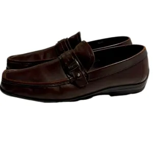 Salvatore Ferragamo Brown Leather Loafer Slip On Luxury Shoes Men’s 8.5
