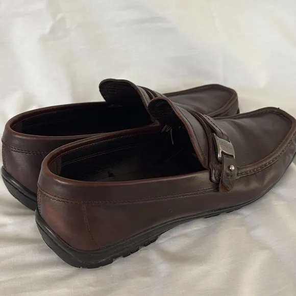 Salvatore Ferragamo Brown Leather Loafer Slip On Luxury Shoes Men’s 8.5