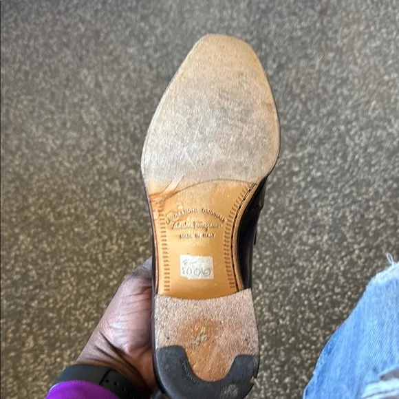 Salvatore Ferragamo Brown Leather Slip-On Loafers