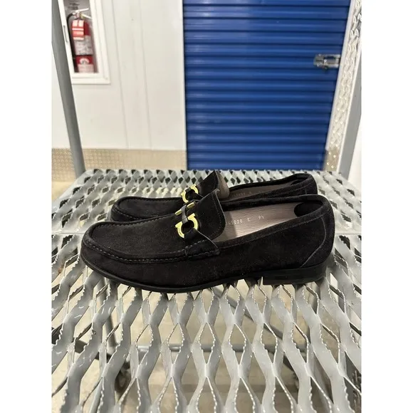 Salvatore Ferragamo Grandioso Dark Gray Suede Gancini‎ Bit Loafers Size 9.5E