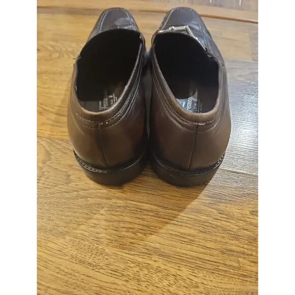 Salvatore Ferragamo Grandioso Mens 8D Loafers Shoes Brown Leather Made In Italy
