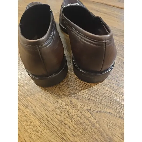 Salvatore Ferragamo Grandioso Mens 8D Loafers Shoes Brown Leather Made In Italy