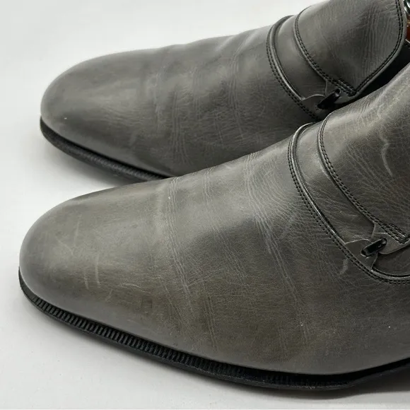 Salvatore Ferragamo Mens Gray Shoes Loafers size 7