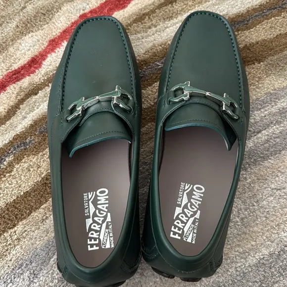 Salvatore Ferragamo Men's Green Loafers